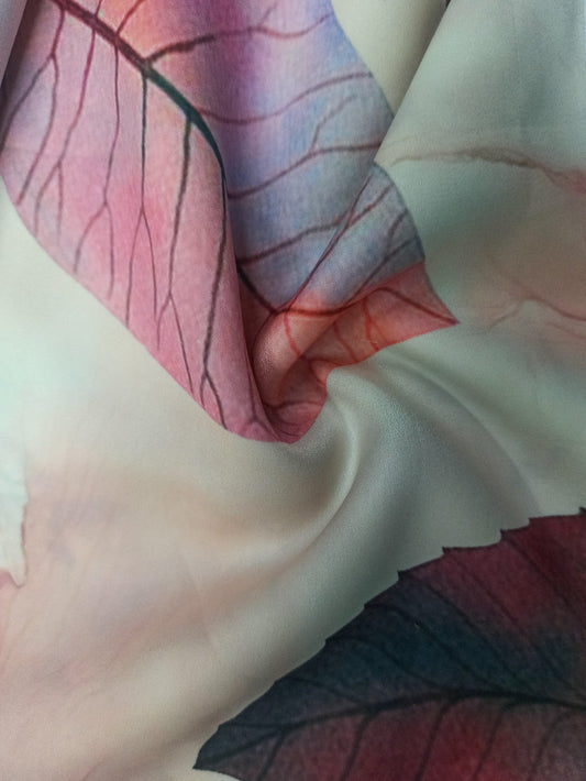 BSY Poly Fabric – 58" Width | Digital Leaf Print | Soft Finish