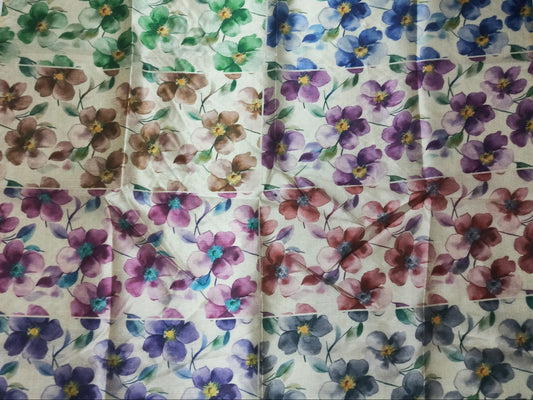 Multi Floral Digital Printed Fabric