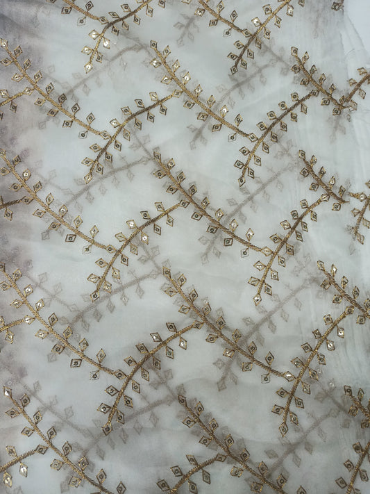 Position Print Embroidered Fabric